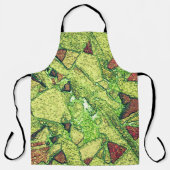 Schwarz-gelb gestrichene vulkanische Steinkonstruk Schürze (Vorderseite)