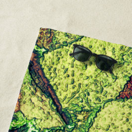 Schwarz-gelb gestrichene vulkanische Steinkonstruk Strandtuch