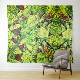 Schwarz-gelb gestrichene vulkanische Steinkonstruk Wandteppich