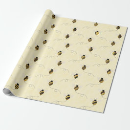 Schwarz Gelb Gold Bienen Babyparty Geschenkpapier
