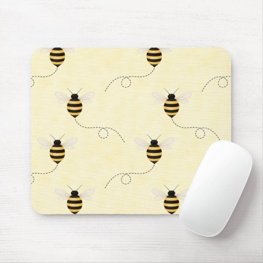 Schwarz Gelb Gold Bienen Mousepad (Mit Mouse)