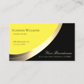 Schwarz-Gelb-Gold-Dekoration mit QR-Code modern Visitenkarte (Vorderseite)