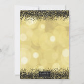 Schwarz-Gelb-Gold-Glam Sweet 16 Einladung (Rückseite)