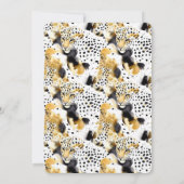 Schwarz-Gelb-Goldleoparden Tierwerbung Einladung (Rückseite)
