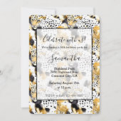 Schwarz-Gelb-Goldleoparden Tierwerbung Einladung (Vorderseite)