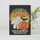 Schwarz-Gelb-Grainy-Halloween-Party Einladung (Stehend Vorderseite)