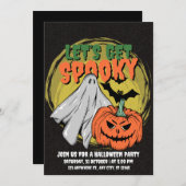 Schwarz-Gelb-Grainy-Halloween-Party Einladung (Vorne/Hinten)