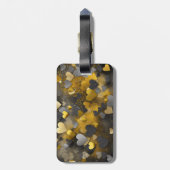Schwarz-Gelb-Grau-Glitzer-Herzen Gepäckanhänger (Rückseite vertikal)