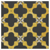 Schwarz, Gelb, Grau Modernes Stadtmuster Stoff (Nahaufnahme)