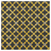 Schwarz, Gelb, Grau Modernes Stadtmuster Stoff (Nahaufnahme)