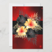 Schwarz-Gelb-Hibiskus Tropisches Party Einladung (Rückseite)