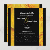 Schwarz-Gelb-Hochzeit Verlobung PERSONALISIEREN Einladung (Vorne/Hinten)