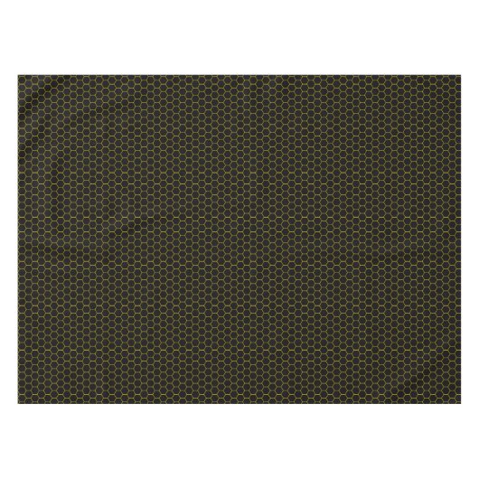 Schwarz & Gelb Honeycomb Elegantes geometrisches M Tischdecke (Vorderseite (Horizontal))