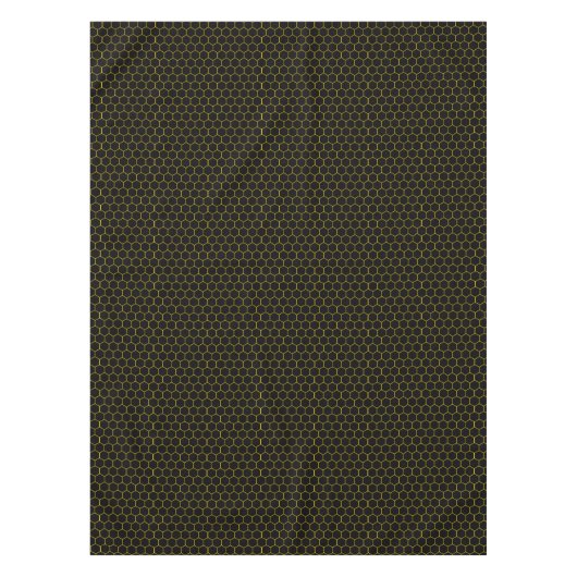 Schwarz & Gelb Honeycomb Elegantes geometrisches M Tischdecke (Vorderseite)