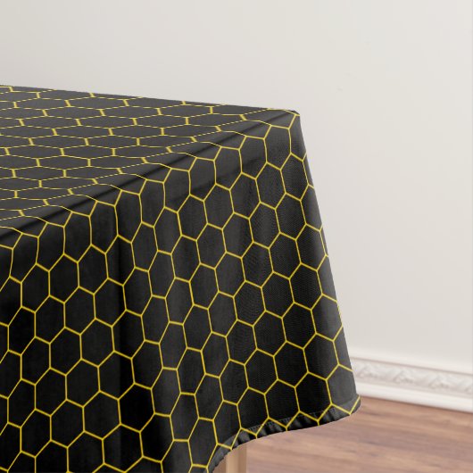 Schwarz & Gelb Honeycomb Elegantes geometrisches M Tischdecke (Beispiel)