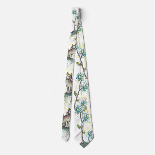 Schwarz-Gelb-Katze Neck Tie, Männer-Krawatte Krawatte (Rückseite)