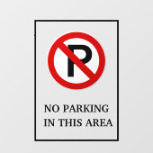 Schwarz/Gelb Keine Parkfläche Metal A-Rahmen Fensteraufkleber (Blatt)