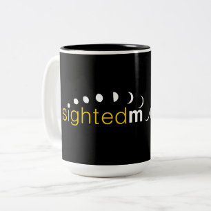 Schwarz-Gelb-Leuchtmoon-Logo Zweifarbige Tasse