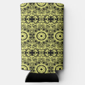 Schwarz-Gelb-Mandala-Muster Selters Dosenkühler (Rückseite)