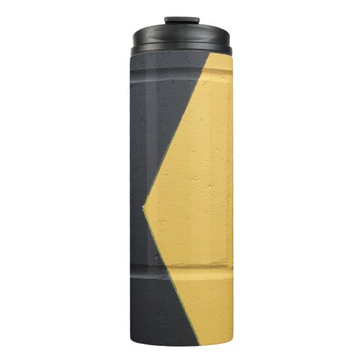 Schwarz-Gelb-Mauer Thermosbecher (Vorderseite)