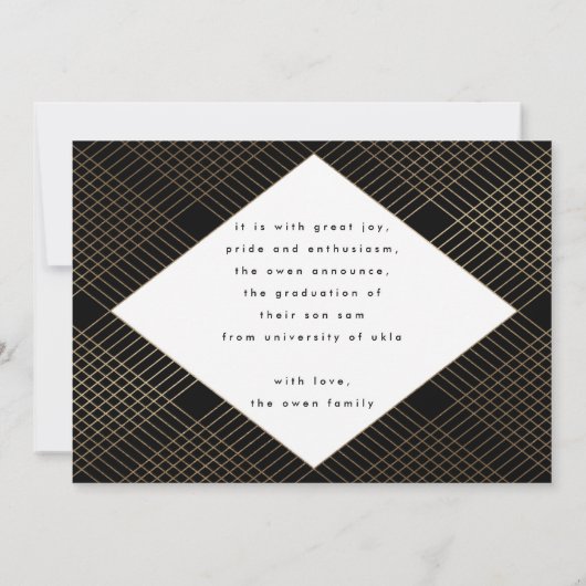 Schwarz-Gelb Moderne geometrische Goldschmiedetafe Ankündigung (Rückseite)