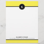 Schwarz-Gelb-Monogramm-Buchstaben Briefkopf (Vorderseite)