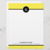Schwarz-Gelb-Monogramm-Buchstaben Briefkopf (Vorne/Hinten)