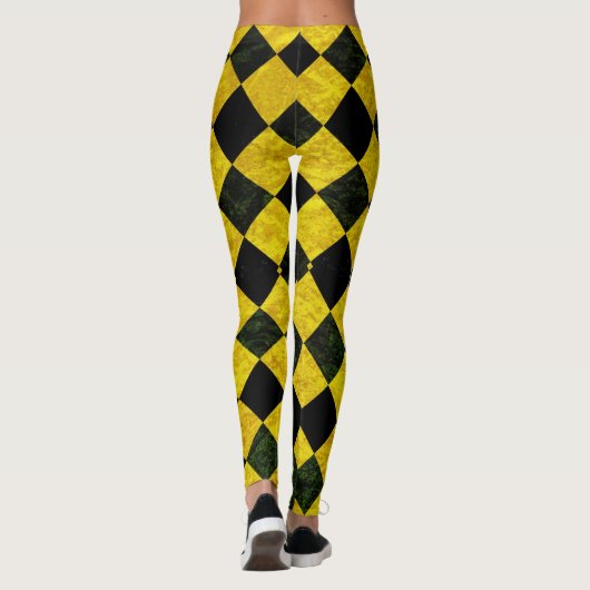 Schwarz-Gelb-Muster Leggings (Rückseite)