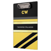 Schwarz-Gelb-Namensnennungsstelle Klemmbrett (Links)