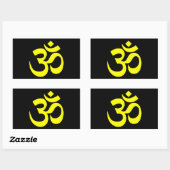 Schwarz-Gelb-Om-Symbol Rechteckiger Aufkleber (Blatt)