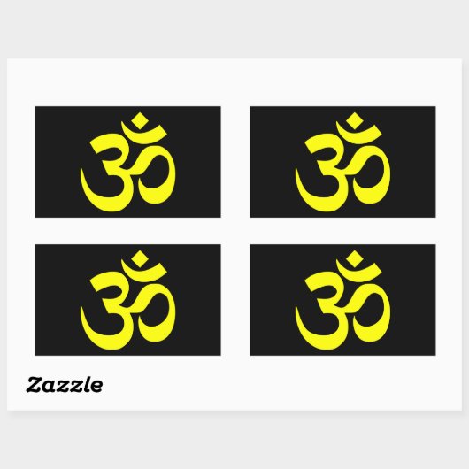Schwarz-Gelb-Om-Symbol Rechteckiger Aufkleber (Blatt)