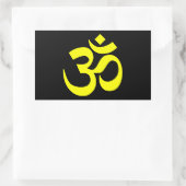 Schwarz-Gelb-Om-Symbol Rechteckiger Aufkleber (Tasche)