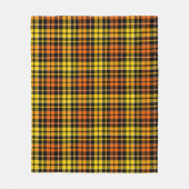 Schwarz Gelb Orange Karo Tartan Design Fleecedecke (Vorderseite)