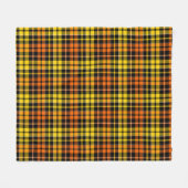 Schwarz Gelb Orange Karo Tartan Design Fleecedecke (Vorderseite (Horizontal))