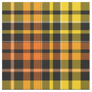 Schwarz Gelb Orange Karo Tartan Design  Stoff