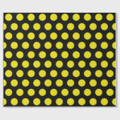 Schwarz-Gelb-Polka Docht moderne Eleganz Geschenkpapier (Flach)