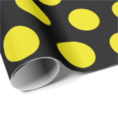 Schwarz-Gelb-Polka Docht moderne Eleganz Geschenkpapier (Rolleneckpunkt)