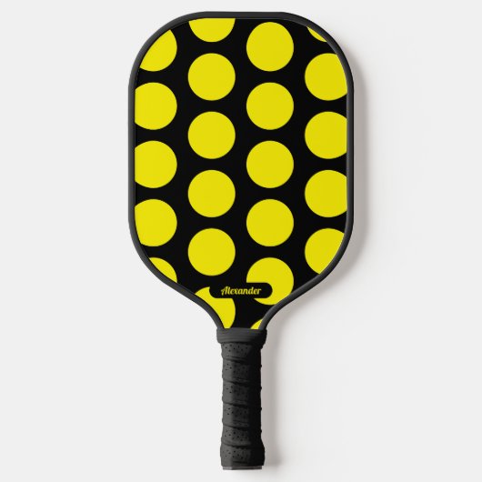 Schwarz/Gelb Polka Dots Pickleball Paddel Pickleball Schläger (Vorderseite)