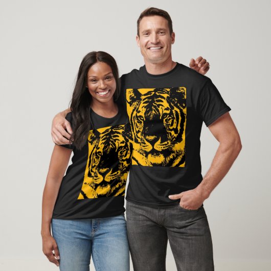 Schwarz-Gelb-Pop Tiger T-Shirt (Unisex)