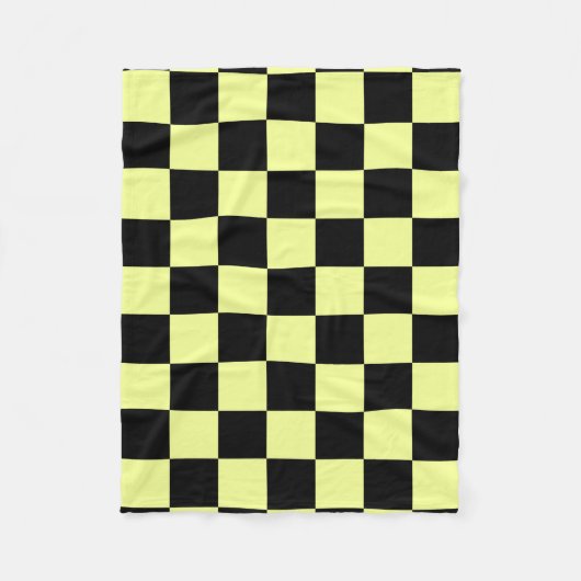Schwarz-Gelb-Quadrate Fleecedecke (Vorderseite)