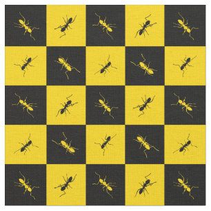 Schwarz-Gelb-Quadrate mit Ant-Schachbrett Stoff