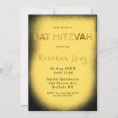 Schwarz-Gelb-Rauch-Bat Mitzvah Einladungen (Vorderseite)