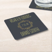 Schwarz-Gelb-Save the Date-Untersetzer Rechteckiger Pappuntersetzer (angewinkelt)