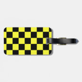 Schwarz-Gelb-Schachbrettmuster Gepäckanhänger (Rückseite horizontal)