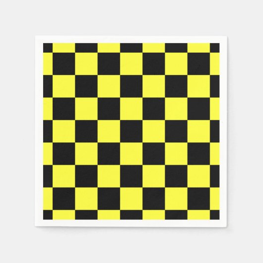 Schwarz-Gelb-Schachbrettmuster Serviette (Vorderseite)