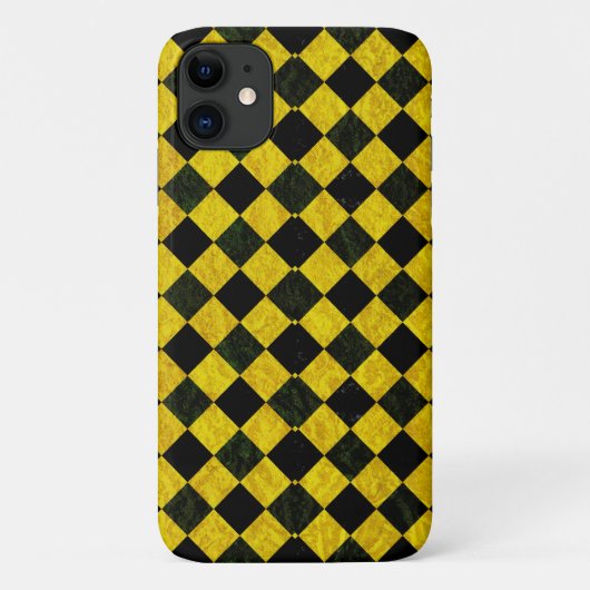 Schwarz-Gelb-Schachmuster Case-Mate iPhone Hülle (Rückseite)