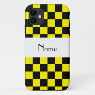 Schwarz-Gelb-Schachmuster iPhone 11 Hülle