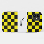 Schwarz-Gelb-Schachmuster Case-Mate iPhone Hülle (Rückseite (Horizontal))