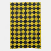 Schwarz-Gelb-Schachmuster Geschirrtuch (Vertikal)