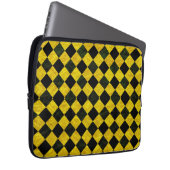 Schwarz-Gelb-Schachmuster Laptopschutzhülle (Vorne Rechts)